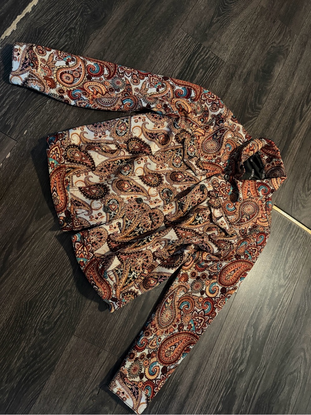 Paisley Print Long Sleeve Blouse in Warm Tones